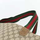 GUCCI GG Supreme Web Sherry Line Tote Bag PVC Beige Red Green Auth 182092-8