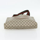GUCCI GG Supreme Web Sherry Line Tote Bag PVC Beige Red Green Auth 182092-5