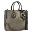 PRADA Tote Bag Leder 2way Gold Auth 182095-1