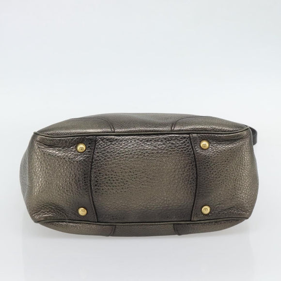 PRADA Tote Bag Leder 2way Gold Auth 182095