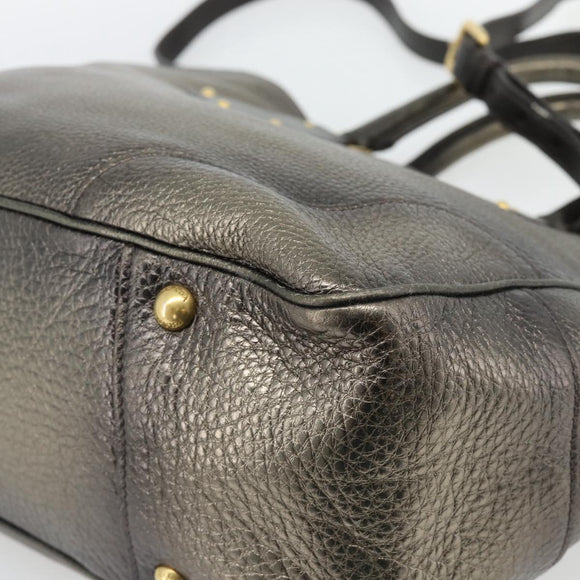 PRADA Tote Bag Leder 2way Gold Auth 182095