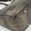 PRADA Tote Bag Leder 2way Gold Auth 182095-15