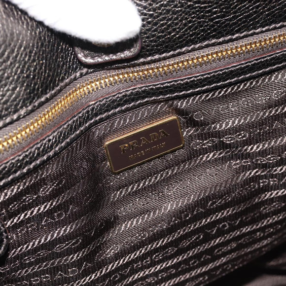 PRADA Tote Bag Leder 2way Gold Auth 182095
