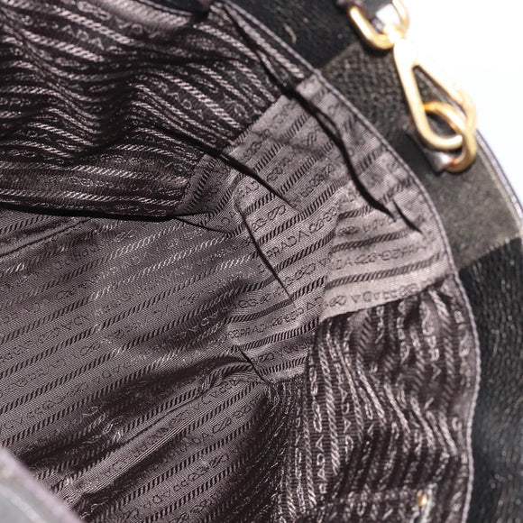 PRADA Tote Bag Leder 2way Gold Auth 182095
