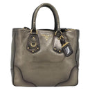 PRADA Tote Bag Leder 2way Gold Auth 182095-2