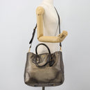 PRADA Tote Bag Leder 2way Gold Auth 182095-24