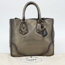 PRADA Tote Bag Leder 2way Gold Auth 182095-25