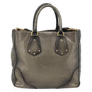 PRADA Tote Bag Leder 2way Gold Auth 182095-3