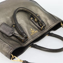 PRADA Tote Bag Leder 2way Gold Auth 182095-6