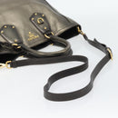 PRADA Tote Bag Leder 2way Gold Auth 182095-9