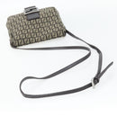 FENDI Zucchino Canvas Mamma Baguette Shoulder Bag Dark Brown Silver Auth 182097A-7