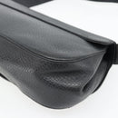 Salvatore Ferragamo Gancini Shoulder Bag Leather Black Silver Auth 182102A-15
