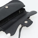 Salvatore Ferragamo Gancini Shoulder Bag Leather Black Silver Auth 182102A-10