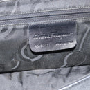 Salvatore Ferragamo Gancini Shoulder Bag Leather Black Silver Auth 182102A-12