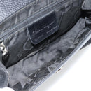 Salvatore Ferragamo Gancini Shoulder Bag Leather Black Silver Auth 182102A-11