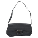 Salvatore Ferragamo Gancini Shoulder Bag Leather Black Silver Auth 182102A-13