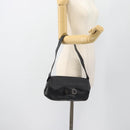Salvatore Ferragamo Gancini Shoulder Bag Leather Black Silver Auth 182102A-21