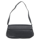 Salvatore Ferragamo Gancini Shoulder Bag Leather Black Silver Auth 182102A-2