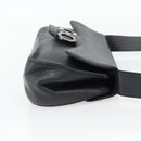 Salvatore Ferragamo Gancini Shoulder Bag Leather Black Silver Auth 182102A-4