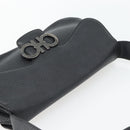 Salvatore Ferragamo Gancini Shoulder Bag Leather Black Silver Auth 182102A-6