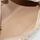 Christian Dior Trotter Canvas Romantic Hand Bag PVC Beige Silver Auth 182103-11