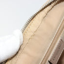 Christian Dior Trotter Canvas Romantic Hand Bag PVC Beige Silver Auth 182103-10
