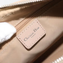 Christian Dior Trotter Canvas Romantic Hand Bag PVC Beige Silver Auth 182103-22