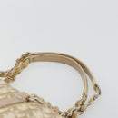 Christian Dior Trotter Canvas Romantic Hand Bag PVC Beige Silver Auth 182103-8
