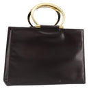 CELINE Handtasche Leder Braun Gold Auth 182104-1