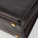 CELINE Handtasche Leder Braun Gold Auth 182104-10
