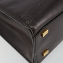 CELINE Handtasche Leder Braun Gold Auth 182104-11