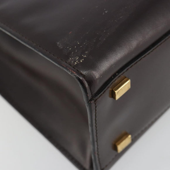 CELINE Handtasche Leder Braun Gold Auth 182104