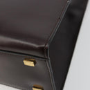 CELINE Handtasche Leder Braun Gold Auth 182104-12