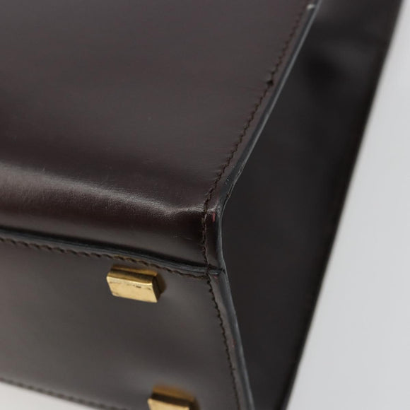 CELINE Handtasche Leder Braun Gold Auth 182104