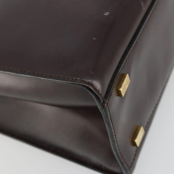 CELINE Handtasche Leder Braun Gold Auth 182104