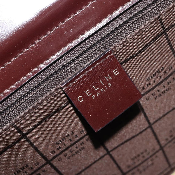 CELINE Handtasche Leder Braun Gold Auth 182104