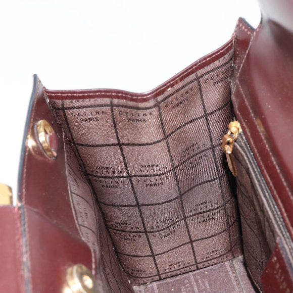 CELINE Handtasche Leder Braun Gold Auth 182104