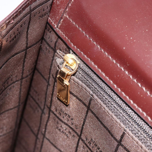 CELINE Handtasche Leder Braun Gold Auth 182104