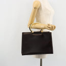 CELINE Handtasche Leder Braun Gold Auth 182104-23