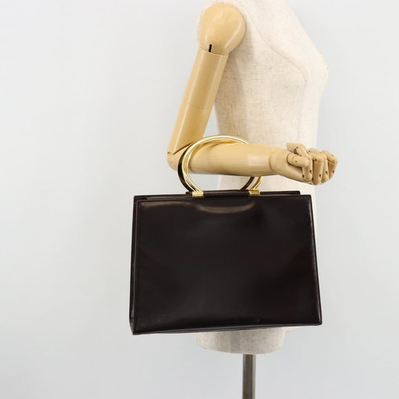 CELINE Handtasche Leder Braun Gold Auth 182104