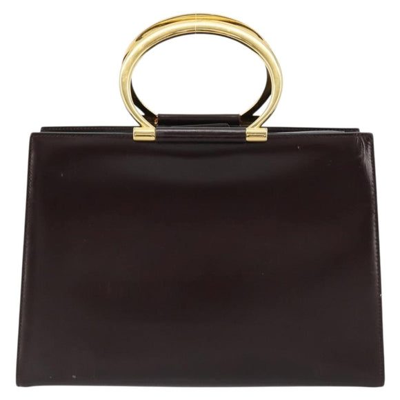 CELINE Handtasche Leder Braun Gold Auth 182104