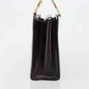 CELINE Handtasche Leder Braun Gold Auth 182104-4