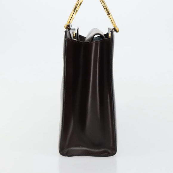 CELINE Handtasche Leder Braun Gold Auth 182104