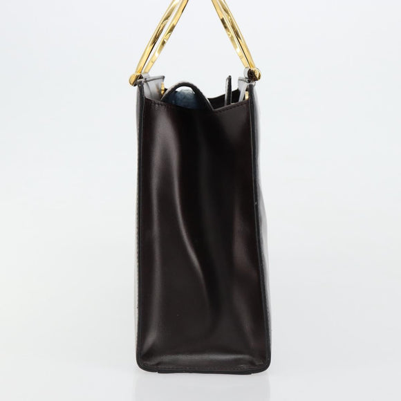CELINE Handtasche Leder Braun Gold Auth 182104