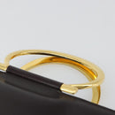 CELINE Handtasche Leder Braun Gold Auth 182104-8