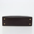 CELINE Handtasche Leder Braun Gold Auth 182104-9