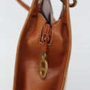 Christian Dior Shoulder Bag Leather Brown Gold Auth 182105-10