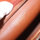 Christian Dior Shoulder Bag Leather Brown Gold Auth 182105-11
