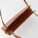 Christian Dior Shoulder Bag Leather Brown Gold Auth 182105-6