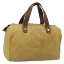 LOEWE Anagram Hand Bag Leather Yellow Gold Auth 182106-1